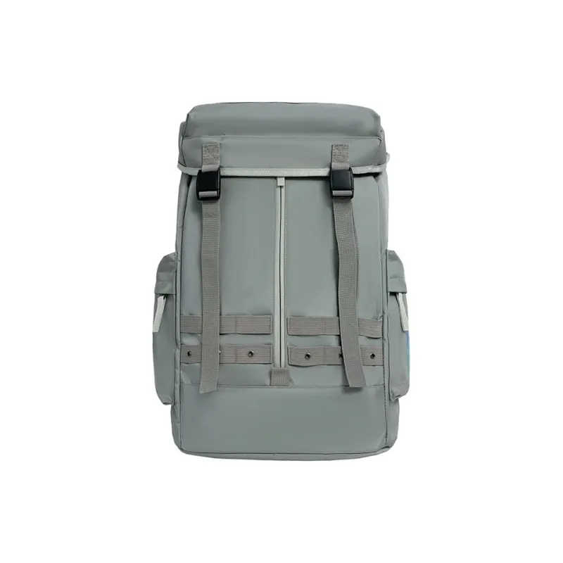 Deli Bear Oxford Backpacks Backpack Large Size Unisex Light Gray/Dark Gray/Red/Black-0