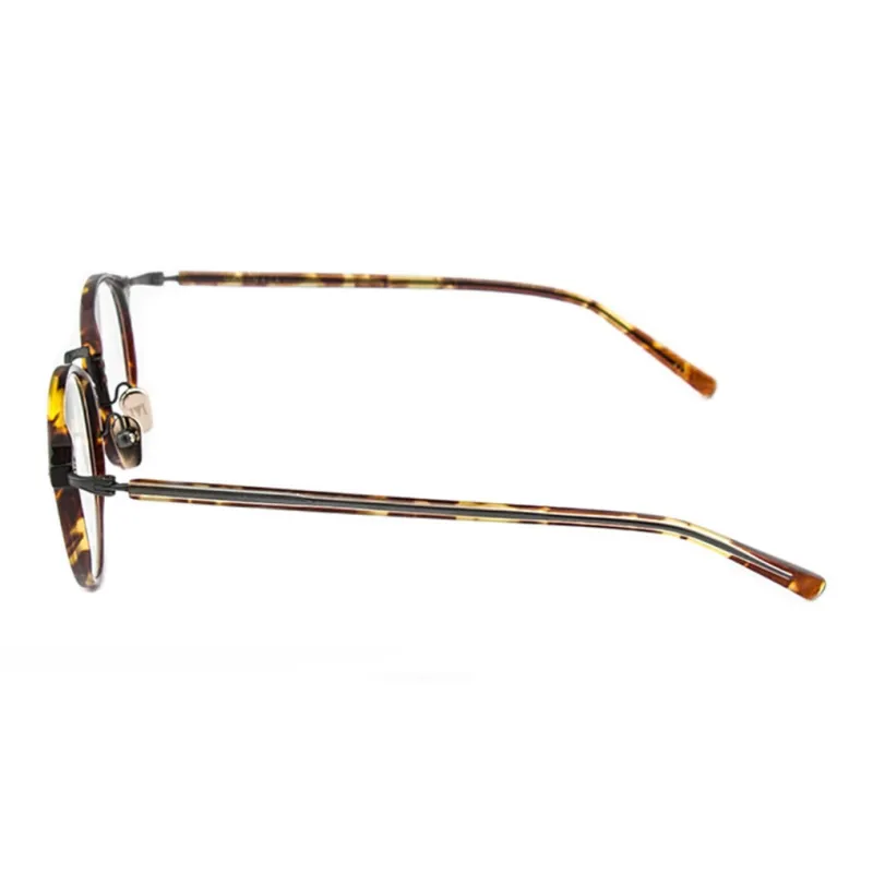 MASUNAGA Plate Frame Irregular Shape Eyeglass Frames Unisex Multicolor-2