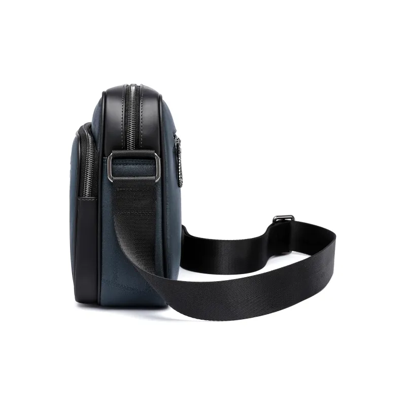 FAIRWHALE PU Crossbody Bag Messenger Bag Unisex Black Blue-11