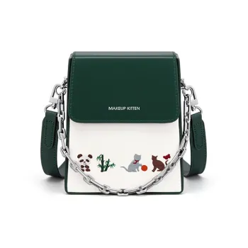 MAKEUP KITTEN Crossbody Bags Green[Shopping Bag Included]