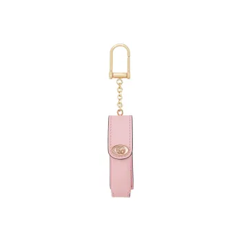 GUCCI Litchi Grain Leather Keychain Bag Accessory Women's Pink