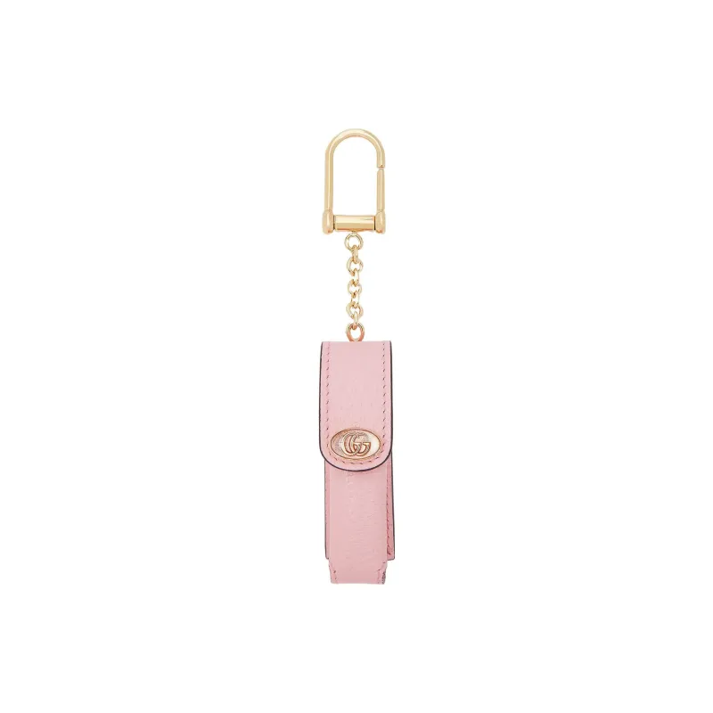GUCCI Litchi Grain Leather Keychain Bag Accessory Women's Pink-0