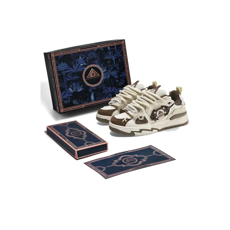 Masongarments Wear-resistant And Lightweight Low-Top Skateboard Shoes Unisex Misty Brown White Box Limited Edition-5