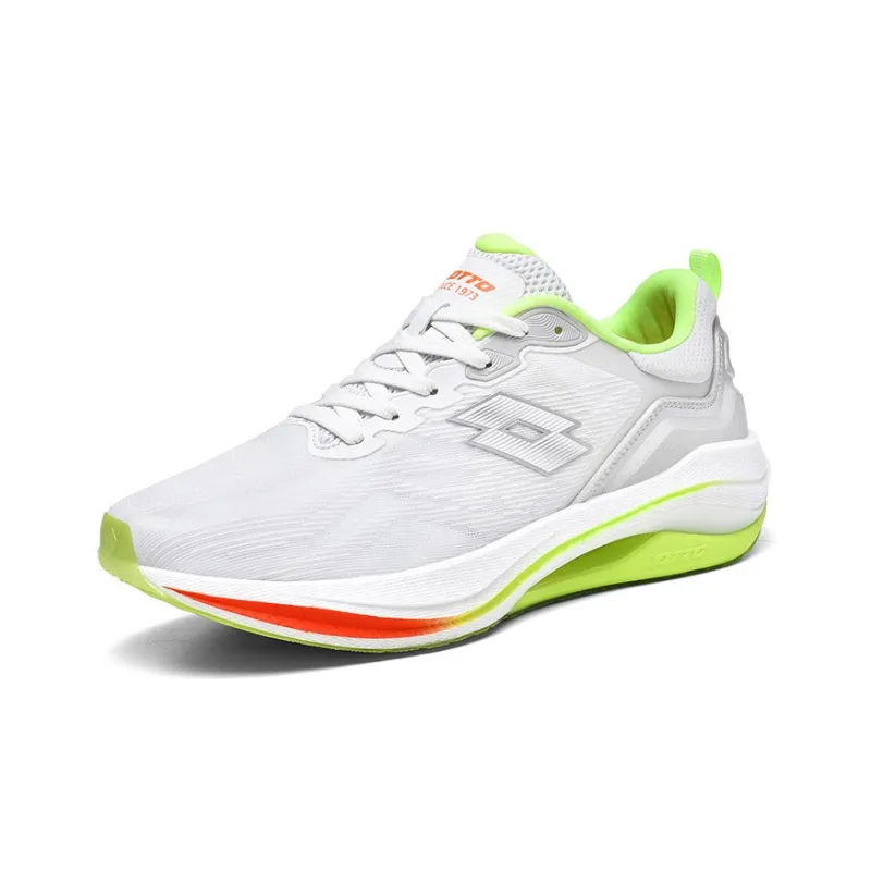 LOTTO Running Shoes Men Low Top Black/White/Neon Green/Orange Red/Red-2