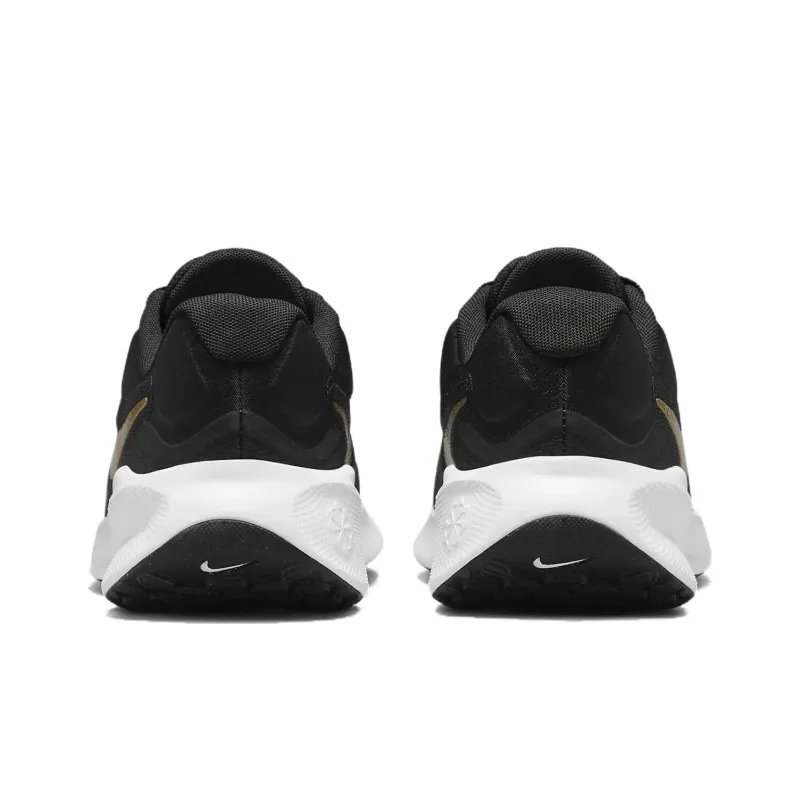 Nike Revolution 7 Black White Dark Smoke Grey Metallic Gold Women's-4