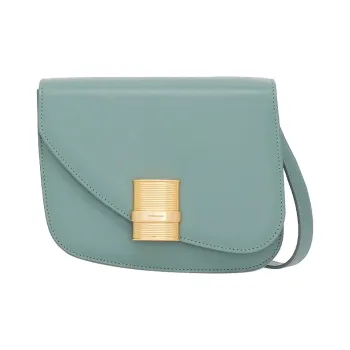 FERRAGAMO Zebra Print Calfskin Shoulder Bag, Crossbody Bag Trumpets Women's Lake Blue