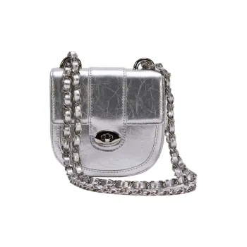 CARDINAL RED Cow Leather Saddle Bag Crossbody Bag Regular Women's Silver