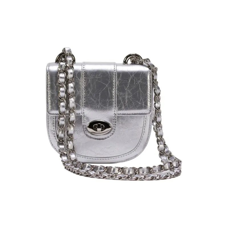 CARDINAL RED Cow Leather Saddle Bag Crossbody Bag Regular Women's Silver-0