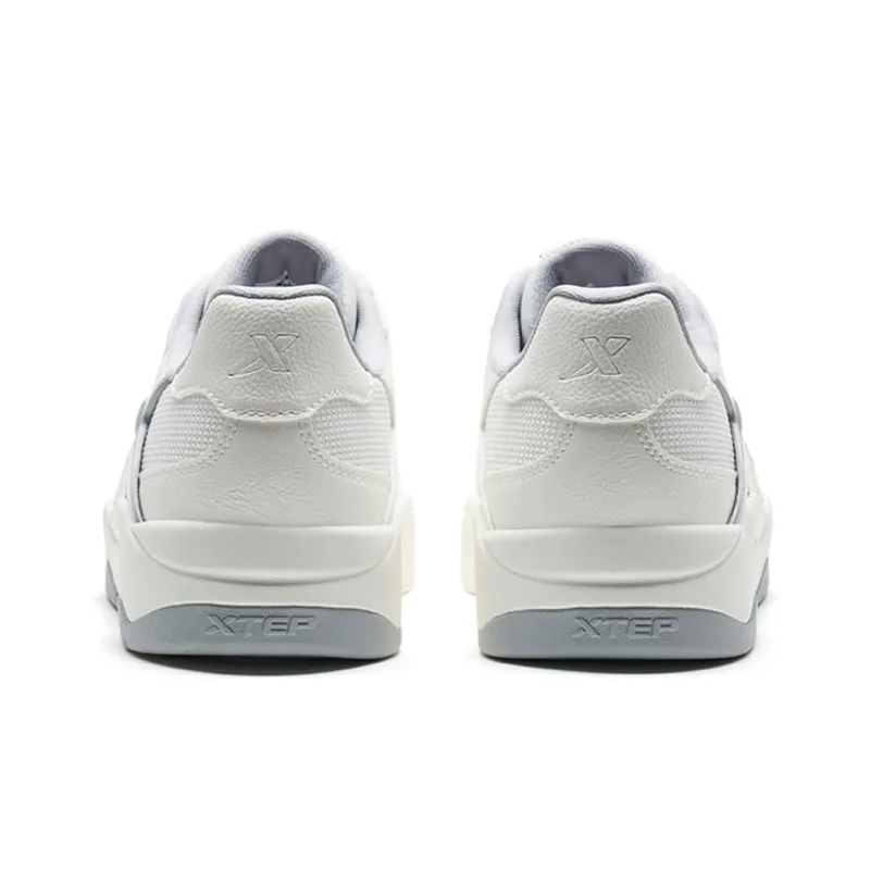 XTEP Low Top Skateboard Shoes Women's White Gray-4