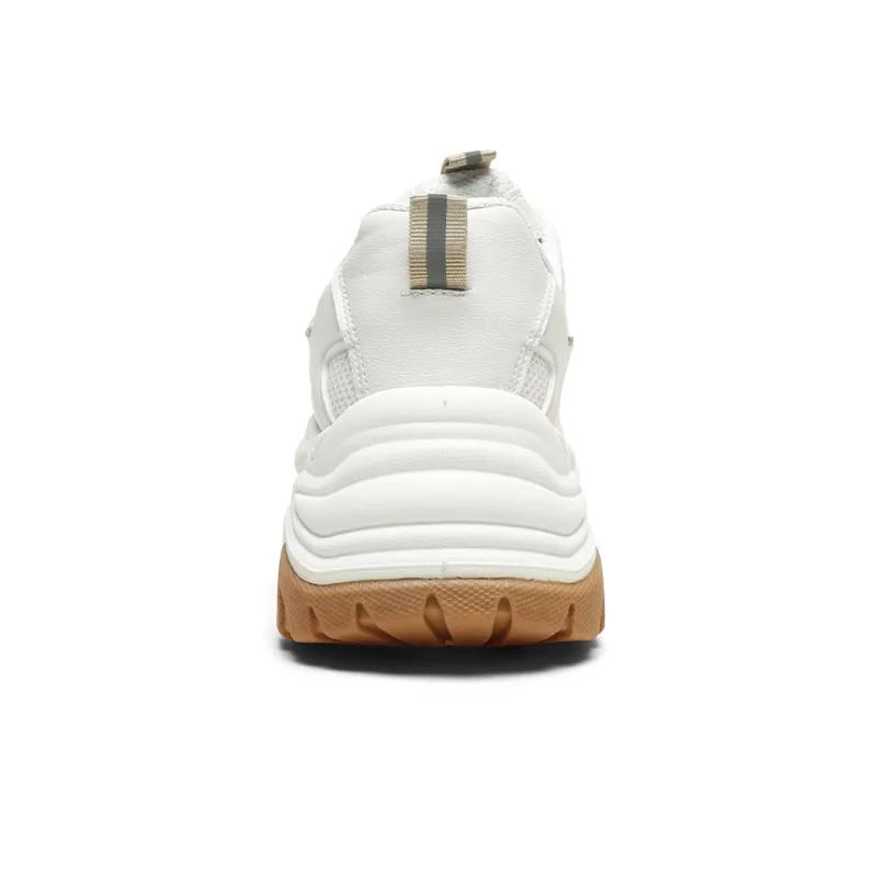 Mulinsen Low Top Chunky Sneakers 6cm Women's White Beige-3