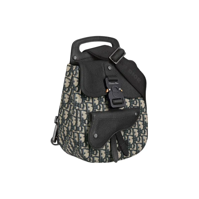 DIOR Gallop Oblique Jacquard With Grain Cow Leather Sling Bag, Crossbody Bag, Shoulder Bag Mini Men's Black-2