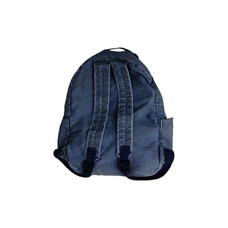 UNITE STAR Denim Backpack Medium Size Women's Dark Blue/Light Blue-5