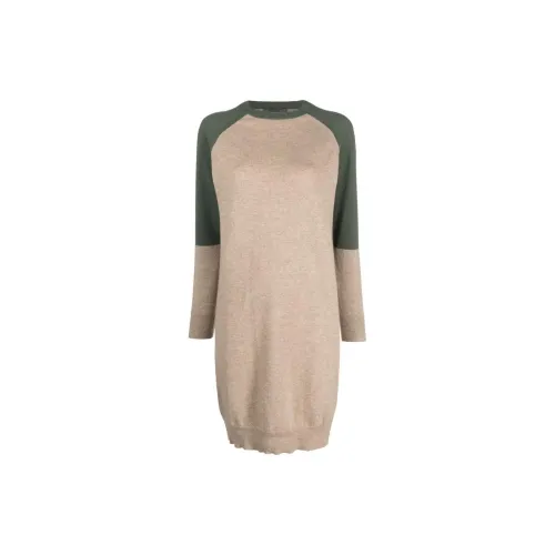 LORENA ANTONIAZZI Colour-block Cashmere Knitted Dress