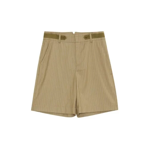 MIIDII Casual Shorts Women's Reed Green Strips