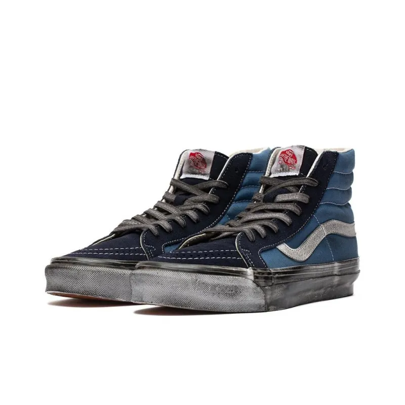 Vans Vault Ua Og Sk8 Hi Lx Stressed Navy Blue-2