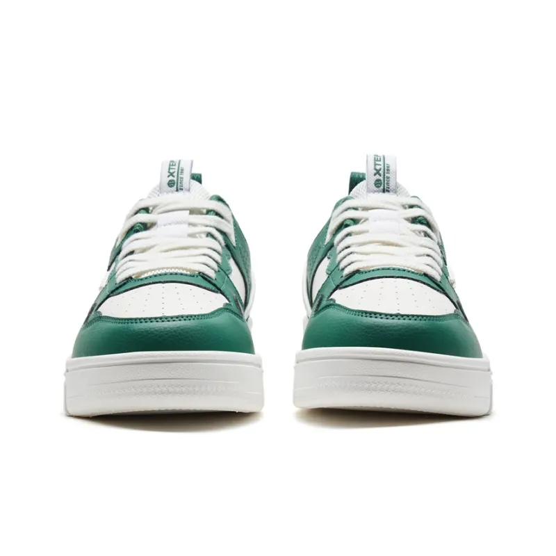 XTEP Alfalfa White Skateboard Shoes Men Low Top Deep Emerald Green/Sail White-3