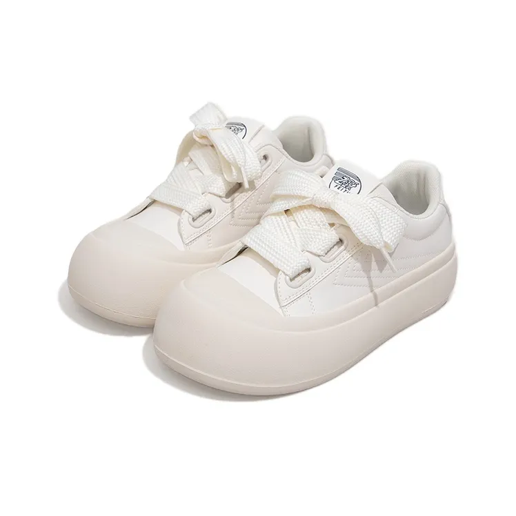 Feiyue Anti-Slip Wear-Resistant Low-Top Skateboard Shoes Women's Beige-4