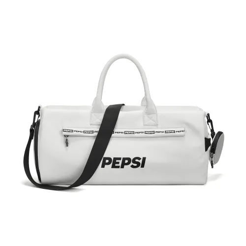 Pepsi Water Repellent Membrana Dermalis PU Yoga Gym Bag Crossbody Travel Bag Medium Size Unisex Black/White