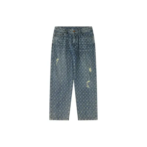 GF Ferré Jeans Unisex Blue Floral Pattern