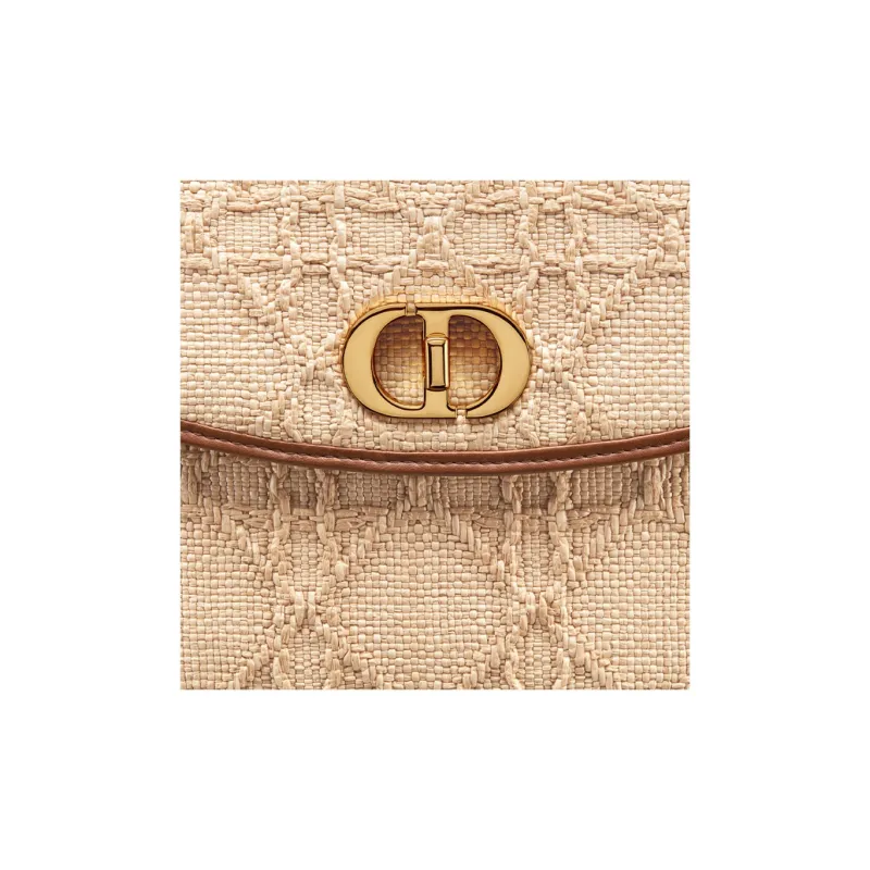 DIOR 30 Montaigne Natural Vine Raffia Clutch Women's Yellow-4