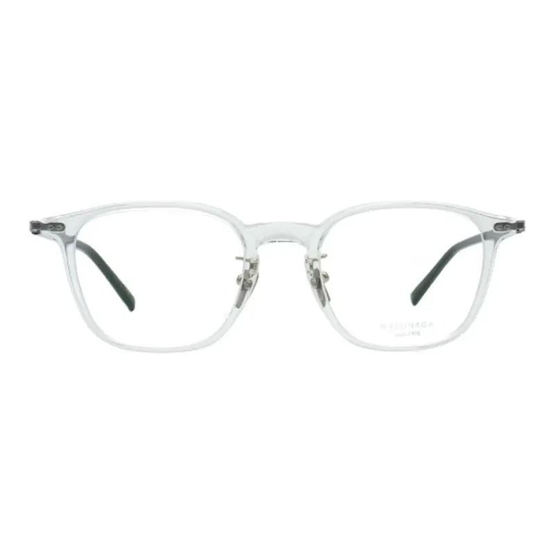 MASUNAGA Titanium Plate Frame Irregular Shape Eyeglass Frames Unisex Transparent Frame With Black Legs-1