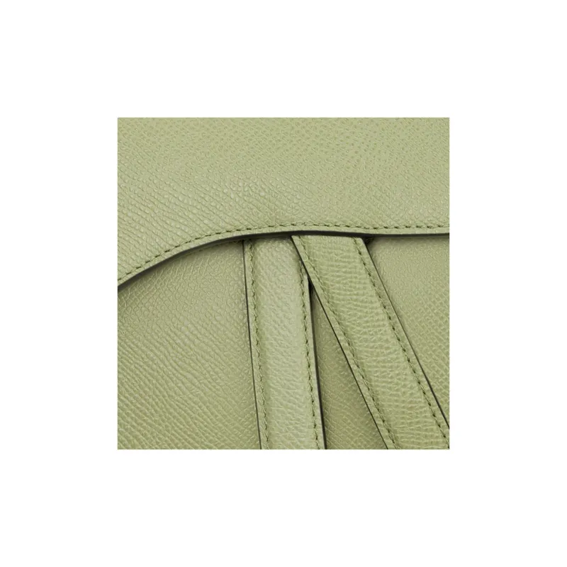 DIOR Saddle Grained Calfskin Saddle Bag Shoulder Bag Crossbody Bag Handbag Regular Women's Green-5