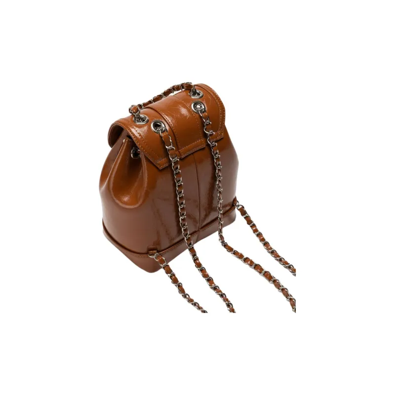 CARDINAL RED Cow Leather Backpack Regular Women's Camel Brown-1