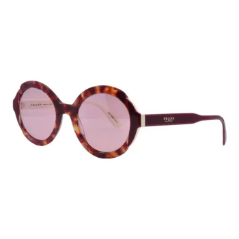 PRADA Plastic Irregular Shape Sunglasses Women's Brown