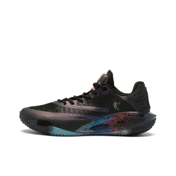 QIAODAN Sharp RISE Pixel Cushioning Anti Slip And Wear Resistant Low Top Basketball Shoes Men's Black Blue