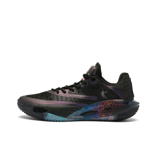 QIAODAN Sharp RISE Basketball Shoes Men Low-Top Black Blue