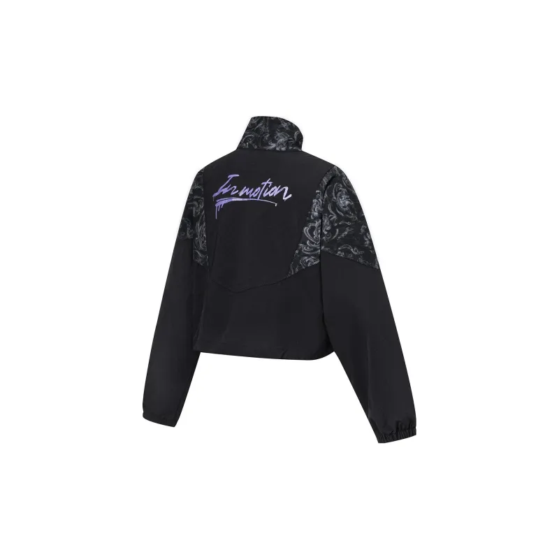 LINING Fitness Series Trench Coats Women's Black All Over Print-1
