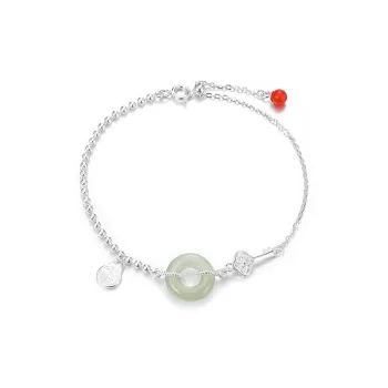 Best Wishes Bracelets Green Jade Unisex