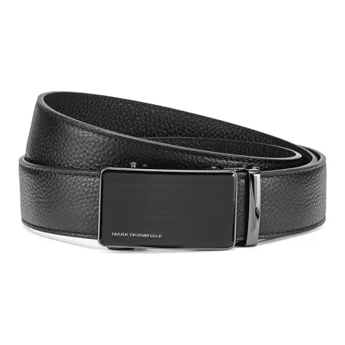 FAIRWHALE Mirror Finish Automatic Buckle Cow Leather Belts Men's Width 3.5CM
