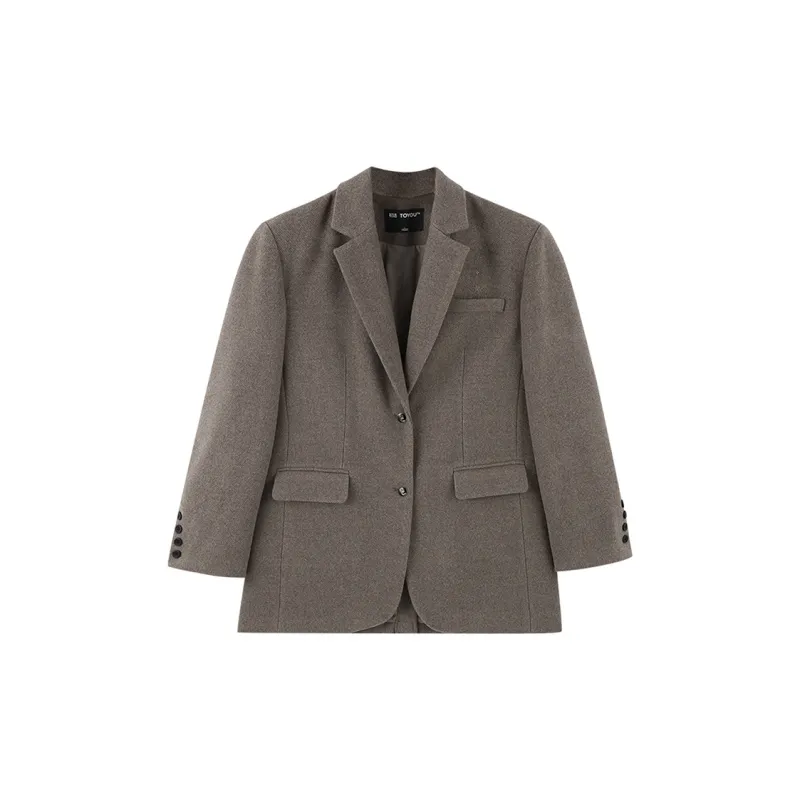 Initial Language Coats Coat Women's Light Coffee-0
