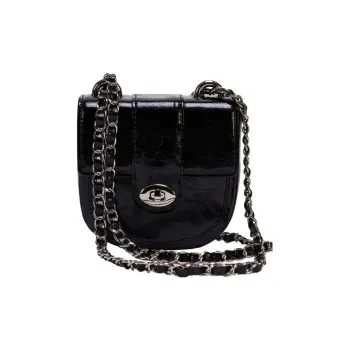 CARDINAL RED Cow Leather Saddle Bag Crossbody Bag Regular Women's Black