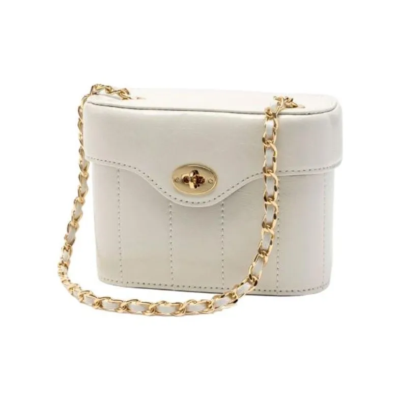 CARDINAL RED Cow Leather Box Bag, Crossbody Bag, Shoulder Bag Regular Women's White-0