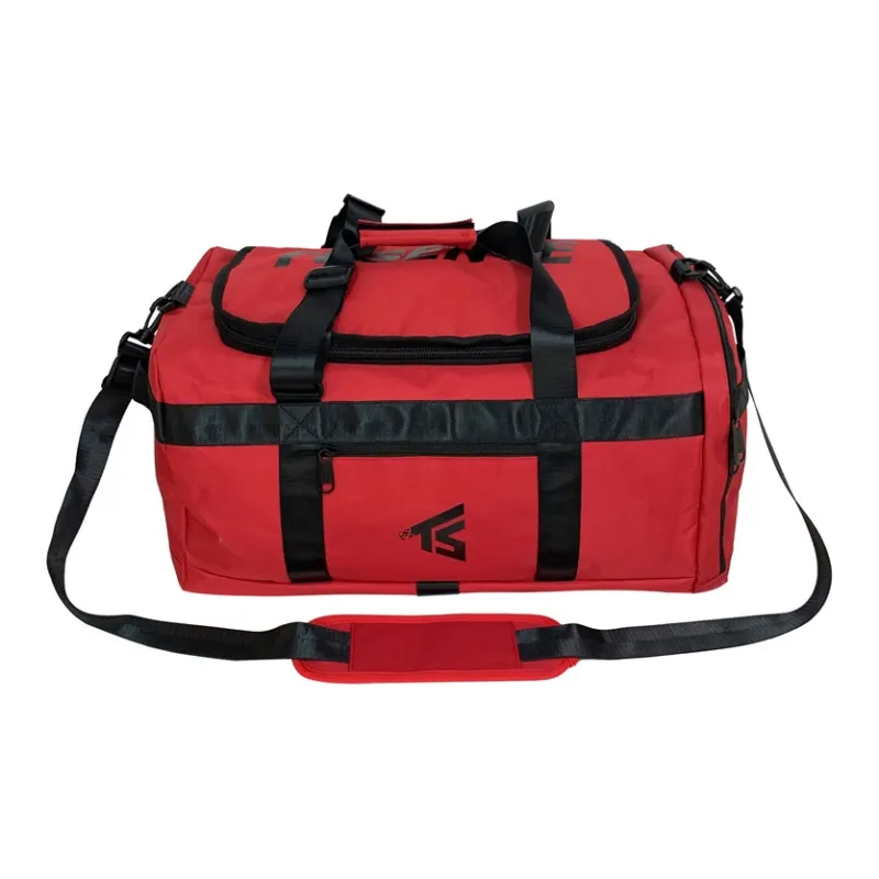 Deli Bear Oxford Travel Bag One Shoulder Handbag Double Shoulder Backpack Gym Bag Large Size Unisex Black/Red/Gray-4