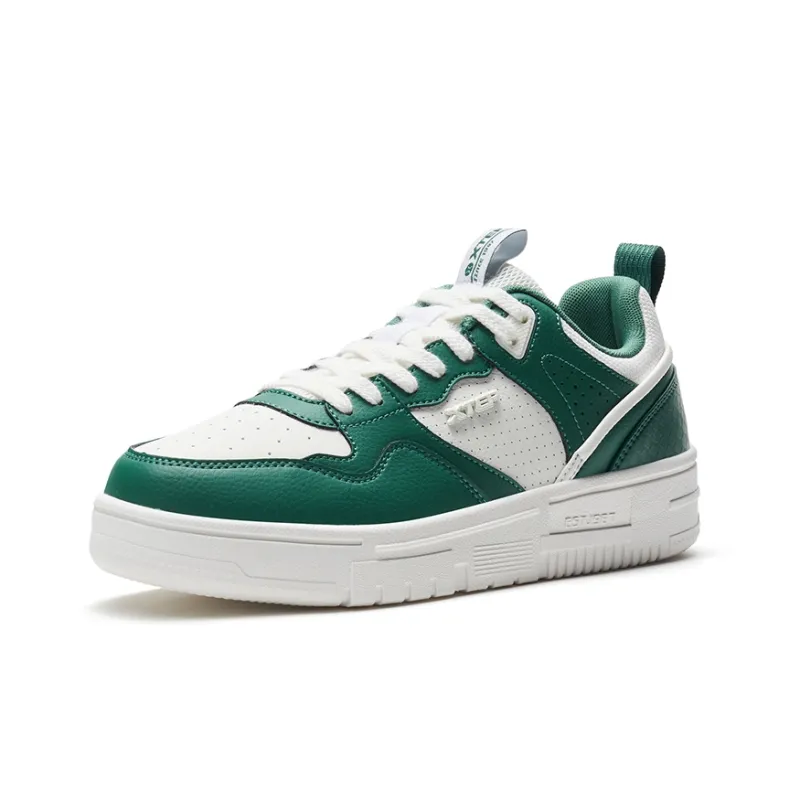 XTEP Alfalfa White Skateboard Shoes Men Low Top Deep Emerald Green/Sail White-1