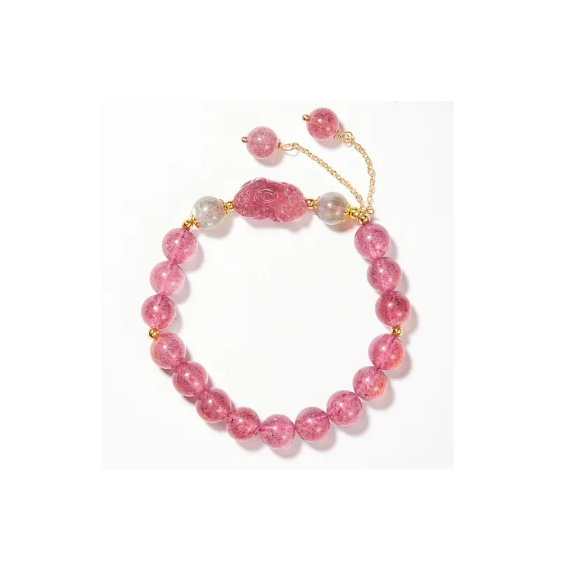 A.b.art Strawberry Quartz Pink Crystal Bracelets Unisex-1