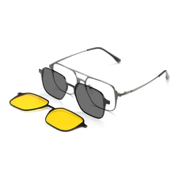 BERTHA Pure Titanium Aviator Sunglasses Unisex Black, Gunmetal