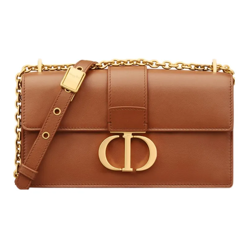 DIOR 30 Montaigne Cow Leather Shoulder Bag Crossbody Bag Women's Gold Brown-0