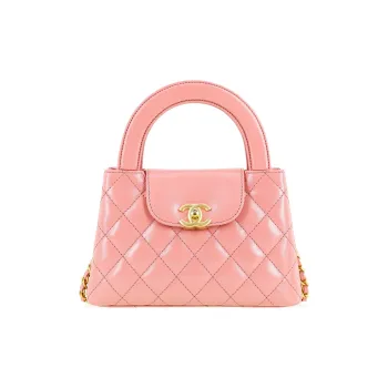 CHANEL Calfskin Crossbody One Shoulder Handbag Mini Women's Coral Pink