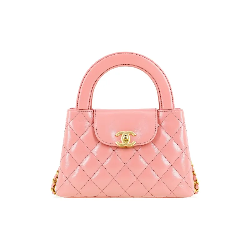 CHANEL Calfskin Crossbody One Shoulder Handbag Mini Women's Coral Pink-0