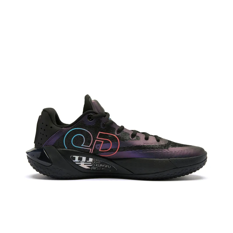 QIAODAN Sharp RISE Pixel Cushioning Anti Slip And Wear Resistant Low Top Basketball Shoes Men's Black Blue-1