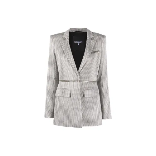 Patrizia Pepe Zip-up Check-pattern Blazer