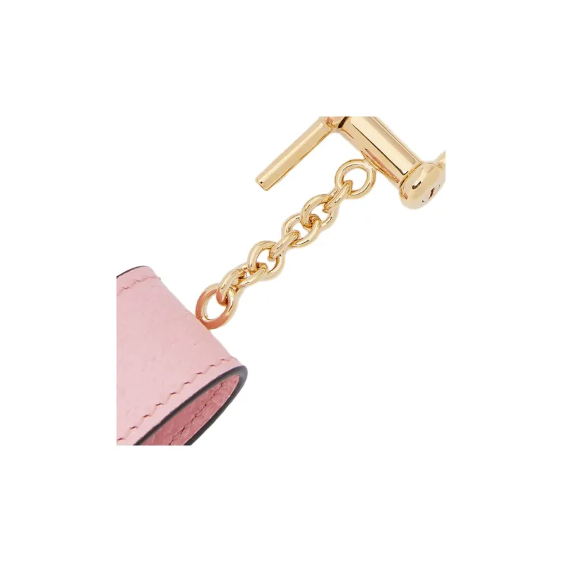 GUCCI Litchi Grain Leather Keychain Bag Accessory Women's Pink-2