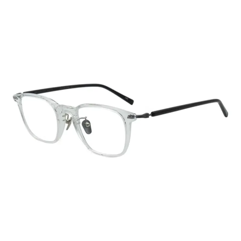 MASUNAGA Titanium Plate Frame Irregular Shape Eyeglass Frames Unisex Transparent Frame With Black Legs-0