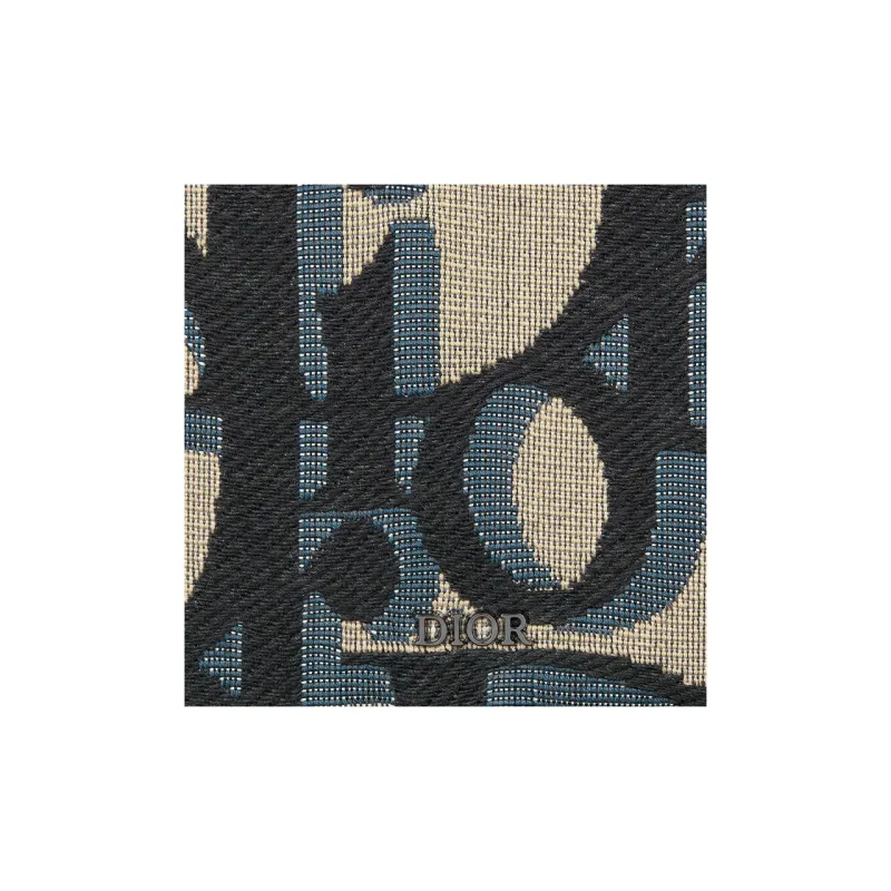 DIOR Oblique Print Fabric Passport Holder Men's Beige & Black-4
