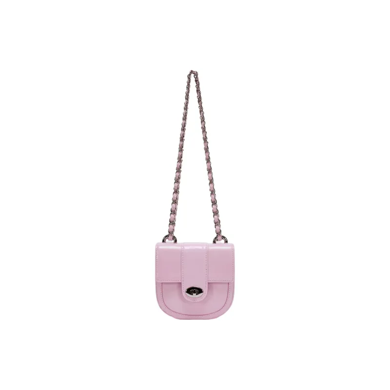 CARDINAL RED Cow Leather Saddle Bag Crossbody Bag Regular Women's Pink-1
