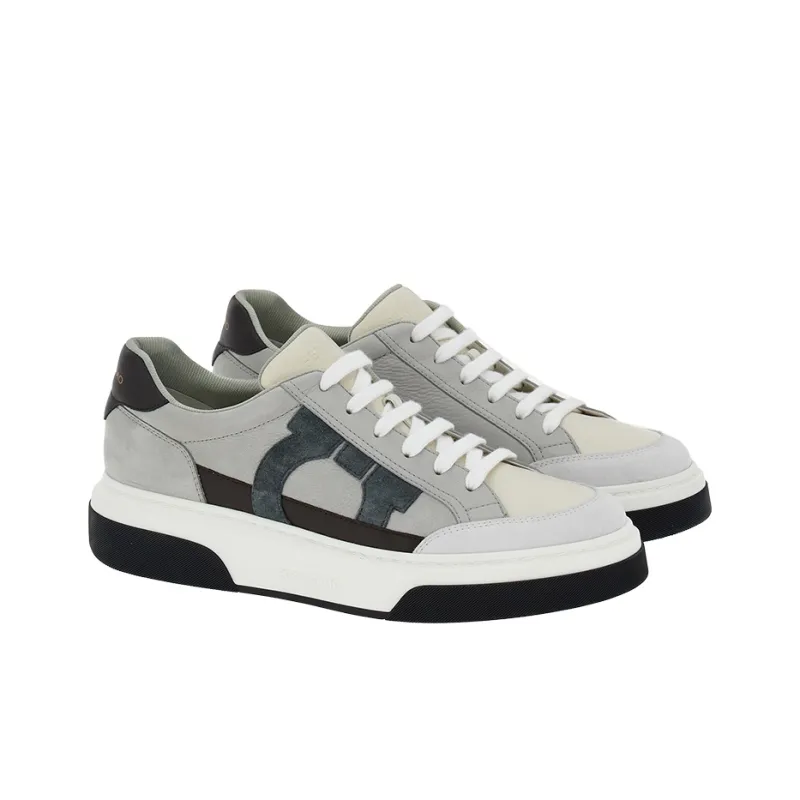 FERRAGAMO Gancini-embroidered Leather Sneakers-2
